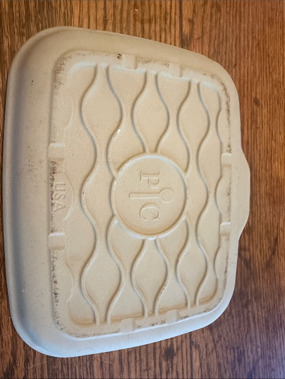 Pampered Chef Toaster Oven PanCream Rectangular Ceramic Baking Dish with Handles - Picture 3 of 5